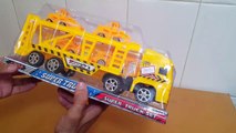 Unboxing and Review of yellow 4 pcs JCB unloading truck toy