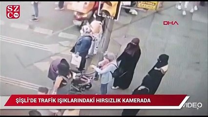 Şişli'de trafik ışıklarındaki hırsızlık kamerada