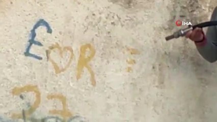 3 bin yıllık vadide sprey boya temizliği