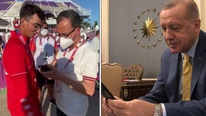 Mete Gazoz'un tarihi başarısı Cumhurbaşkanı Recep Tayyip Erdoğan'ı duygulandırdı