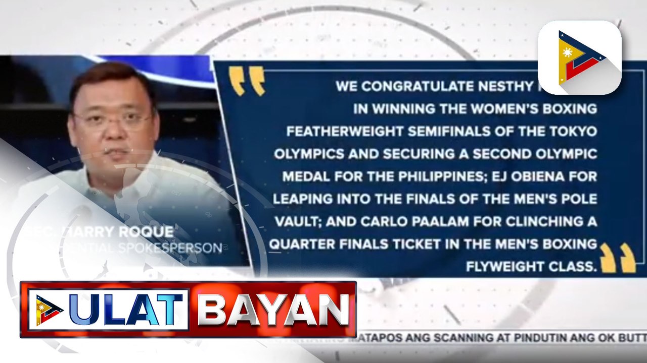 Palasyo, ikinatuwa ang magandang performance ng mga atletang Pinoy sa 2020 Tokyo Olympics