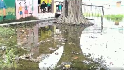 School principal used utensils to cross waterlogged campus