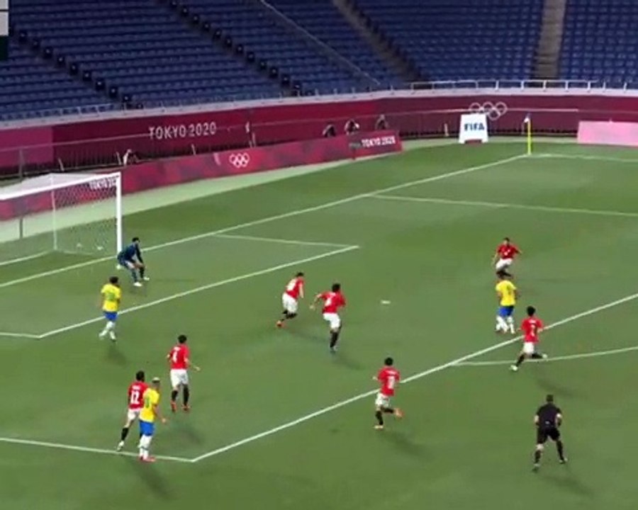 الهدف الأول للبرازيل أمام مصر أولمبياد طوكيو اليابان