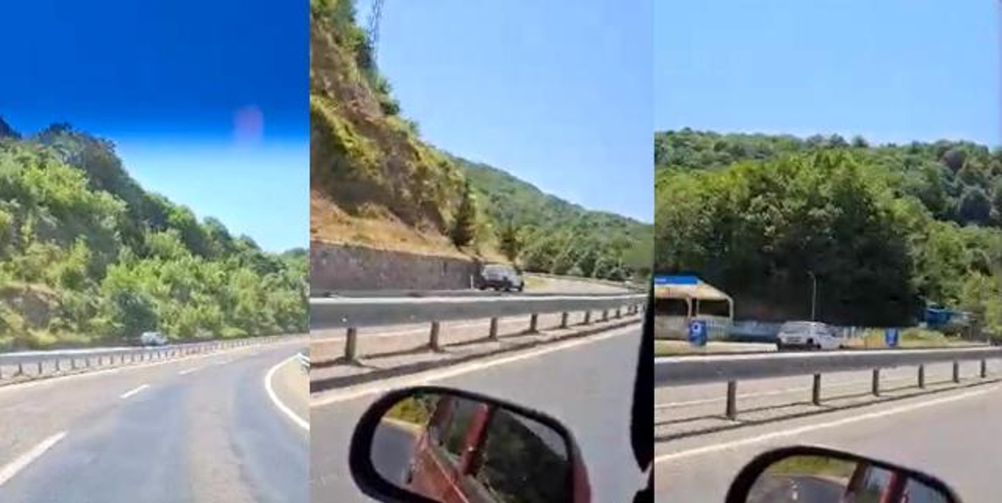 Otomobili ile ters şeritte ilerleyen sürücü tehlike saçtı