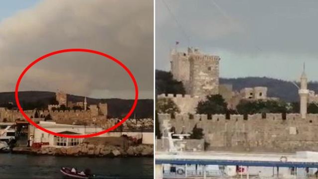 Endişeli bekleyiş sürüyor! Yangın Bodrum Kalesi'ni tehdit etmeye başladı