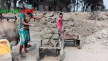 Traditional clay Bricks making | Total Process Of Manual Clay Bricks Making Village Work Life
