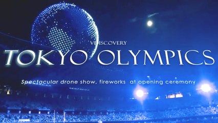 Tokyo Olympics - Spectacular drone show, fireworks  at opening ceremony