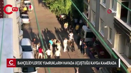 Bahçelievler’de yumrukların havada uçuştuğu kavga kamerada