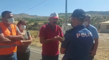 Yangın söndürmek için yola çıkan başkan Maçoğlu ve gönüllü vatandaşlara polis engeli