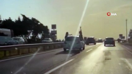 Silivri'de tehlikeli yolculuk kamerada