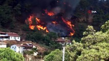 Marmaris yangını tekrar patladı, alevler Hisarönü’nde yerleşim yerlerine yaklaştı