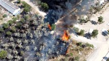 Afyonkarahisar'daki termal tatil köyü arazisinde yangın