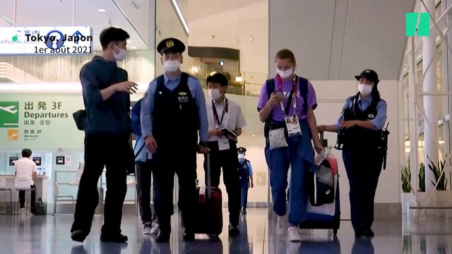 Les images de la sprinteuse Krystsina Tsimanouskaya à l'aéroport de Tokyo