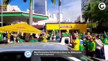 Manifestantes fazem ato a favor de Bolsonaro e do voto impresso