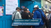 Tras reapertura de casilla donde podría votar AMLO, se registran empujones
