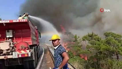Marmaris’te alevlerle savaşta inanılmaz görüntüler