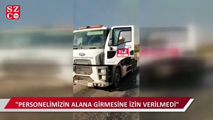 Yangın bölgesine Tunceli Belediyesi itfaiye araçlarının girmesine izin verilmiyor