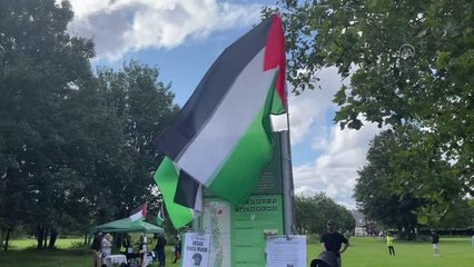 İngiltere'de 200'ün üzerinde bisikletli Filistin'e destek için pedal çevirdi