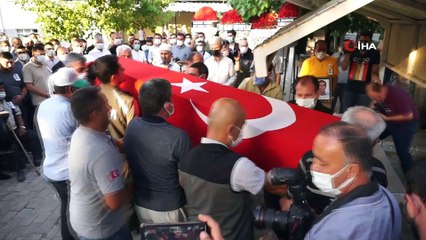 Yangın şehidine acı veda