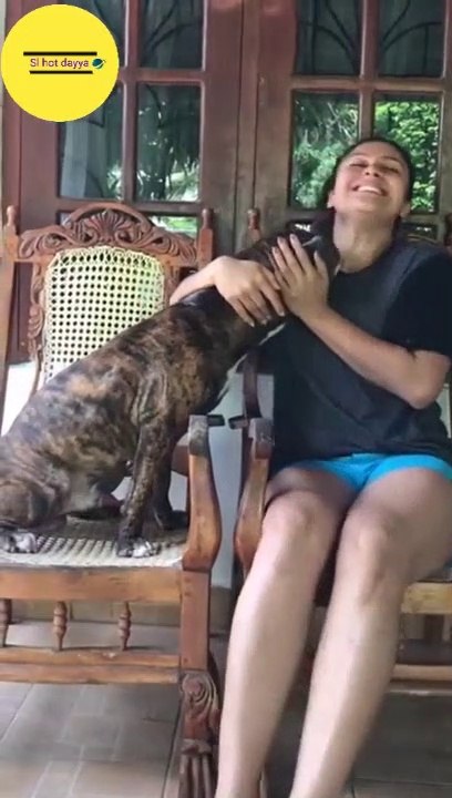 Sri Lankan actress tharindi Fernando with cute dog