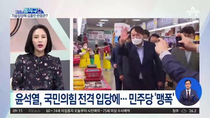 이제 검증의 시간?…‘尹 입당’에 민주당 맹폭