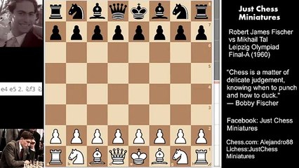 Greatest draw ever. Bobby Fischer vs Mikhail Tal (1960)