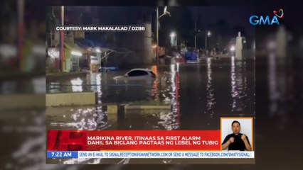 Marikina River, itinaas sa first alarm dahil sa biglang pagtaas ng lebel ng tubig | UB