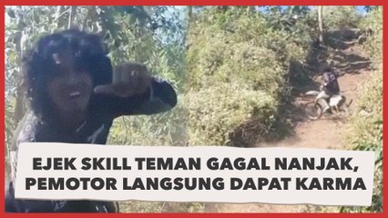 Ejek Skill Teman Gagal Nanjak, Pemotor Trail Ini Langsung Dapat Karma