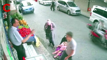 Küçükçekmece’de yürekleri ağızlara getiren olay kamerada