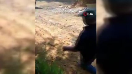 Beton mikseri işte böyle devrildi