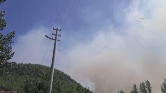 Sütçüler'de çıkan yangını kontrol altına alınmaya çalışılıyor