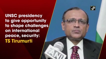 UNSC presidency to give opportunity to shape challenges on international peace, security: TS Tirumurti