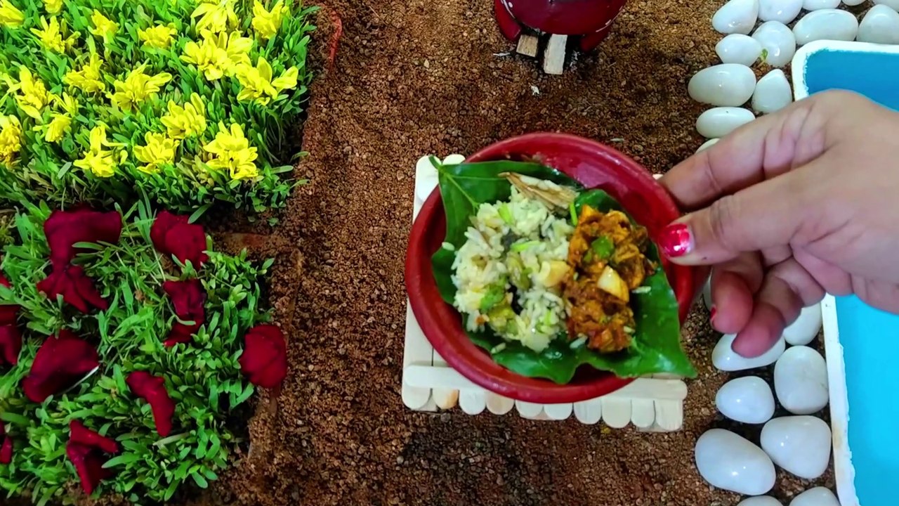 #ricebath#mushroomcurry#recipe HOW TO MAKE GHEE RICE & MUSHROOM CURRY |VILLAGE COOKING TINY KITCHEN|