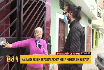 SMP: anciana salva de morir tras balacera en la puerta de su casa