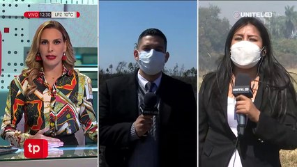 El fuego amenaza a la subestación de energía del aeropuerto de Viru Viru en Santa Cruz