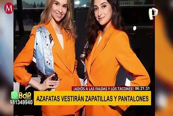 Las azafatas de Ucrania cambian las faldas y los tacones por pantalones y zapatillas