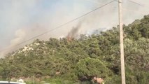 Marmaris'teki orman yangınında mahalle sakinleri denizden botlarla tahliye edildi