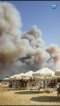 İtalya'da Orman Yangını Plajdakiler Tarafından Görüntülendi