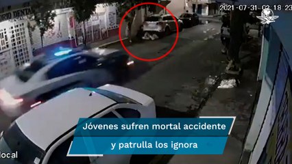 Patrulla ve choque en moto y no se para al auxilio