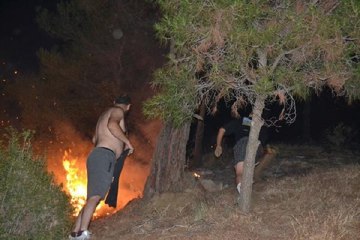 Salihli'de orman yangını; 10 dönüm alan zarar gördü