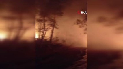 Yangın bölgesinde itfaiyecilerin ve vatandaşların ölüm kalım savaşı