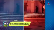 Civiles armados quemaron patrullas en Chiapas