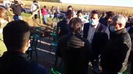 Governador chega a BR-163 para o lançamento da pedra fundamental das obras de duplicação do Contorno Oeste
