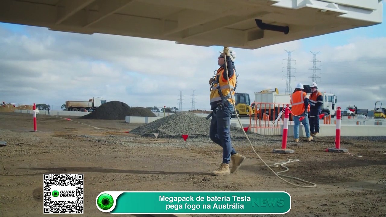 Megapack de bateria Tesla pega fogo na Austrália