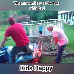 When mom leaves the kids with dad | Kids and Dad video