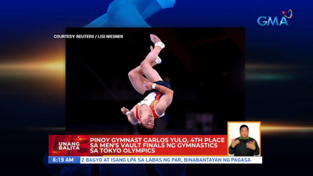 Pinoy gymnast Carlos Yulo, 4th place sa men's vault finals ng gymnastics sa Tokyo Olympics | UB