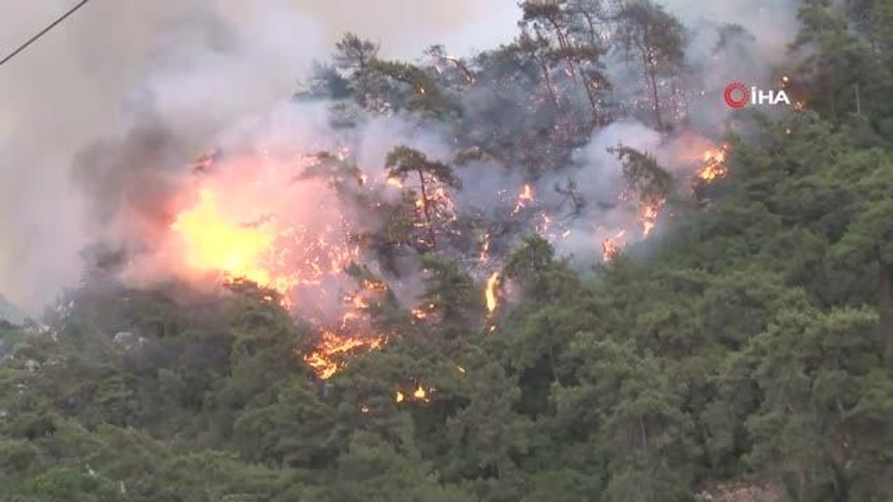 Alevlere teslim olan Marmaris'te göz yaşartan görüntüler