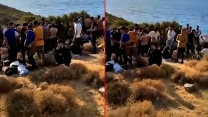Afgan mülteciler bu kez yangının yolları kapattığı Datça'da görüntülendi! Vatandaşlar fark edip jandarmaya ihbar etti