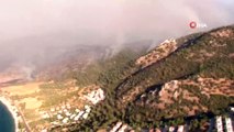 Marmaris orman yangınlarına yapılan müdahale helikopterden görüntülendi