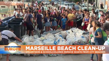Volunteers scour Marseille's beaches for plastic and beer bottles